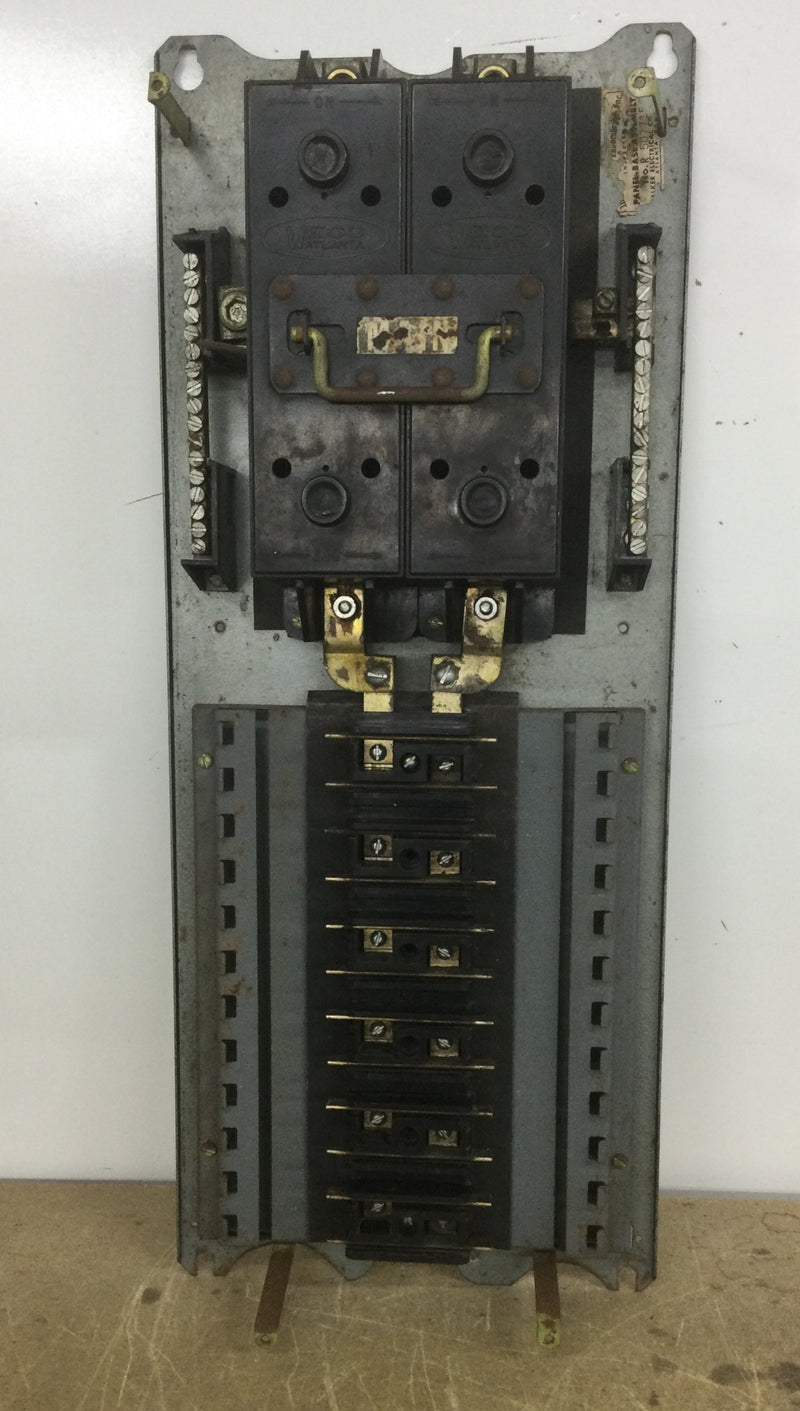 Walker Electric 200 Amp 12 Space 24 Circuit Fuse Panel Breaker Box w/ Fuse Pull Out Main Disconnect Guts Only 11" x 27" Ilsco CINYO C-24