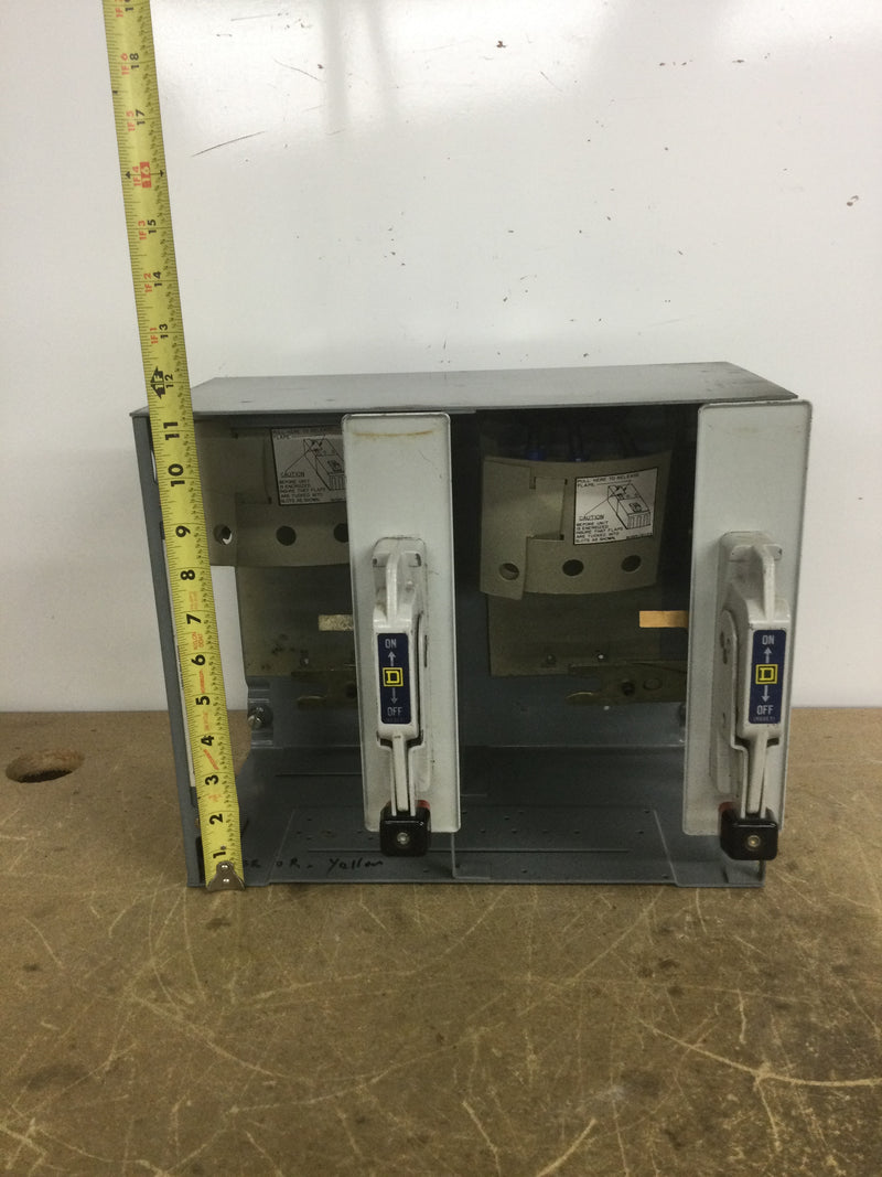 Square D Y47 Breaker Bucket Box 480 Volt 3 Phase Class 8998 Type BW412 Series A 14" x 11"