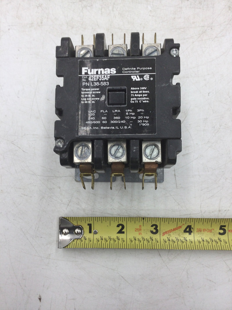 Furnas 42EF35AF Definite Purpose Controller/Contactor 120/240/480/600 VAC 3 Phase