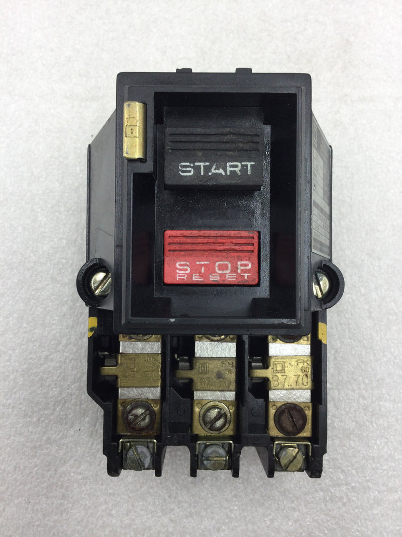 Square D 2510MCO3 Three Phase Manual Motor Starter (Start/Stop) 200-575 VAC 7.5-10 HP Nema Size M-1