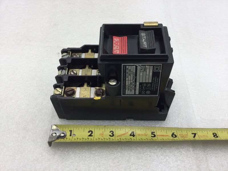 Square D 2510MCO3 Three Phase Manual Motor Starter (Start/Stop) 200-575 VAC 7.5-10 HP Nema Size M-1