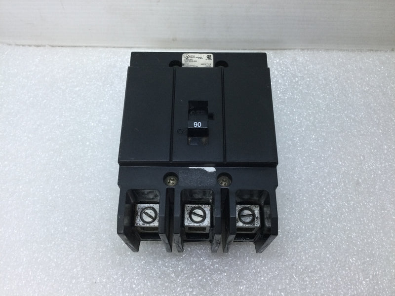 Cutler Hammer GHB3090 3 Pole 90 Amp 480V Circuit Breaker