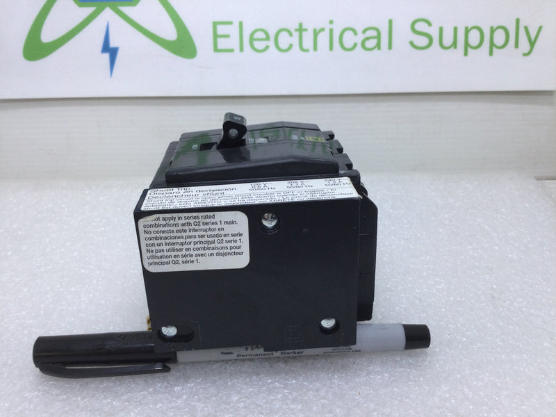 Square D QOB3151021 3 Pole 15 Amp 120/240V Shunt Trip