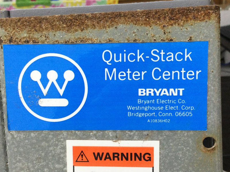 Westinghouse/Bryant Meter QS-5 QS/QP Quick-Stack Meter Center MF6N 600 amp Cover 56 1/4" x 12"