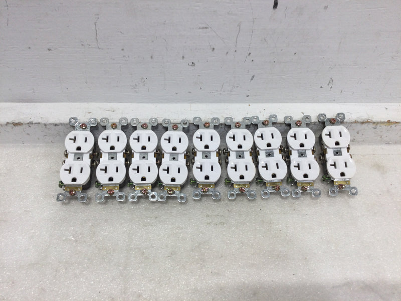 20A Duplex Receptacle White - LOT of 9