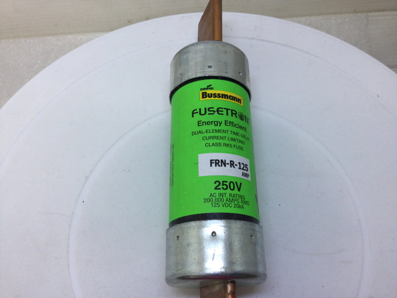 Bussman/Fusetron FRN-R-125 Dual Element Fuse 125 Amp 250V Class RK5 Time delay Current Limiting