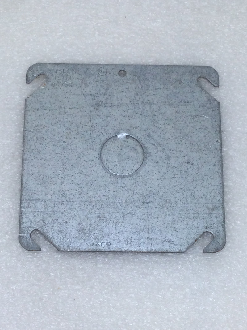 Raco 753 Flat 4" Square Box Cover Plate with 1/2" Center Knockout