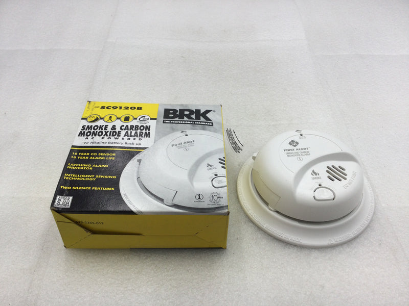 BRK/First Alert SC9120B Combination Smoke and Carbon Monoxide Alarm 120 VAC with Battery Back-up