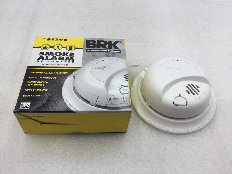 BRK/First Alert 9120B Smoke Alarm 120 VAC with 9 Volt Battery Back-up