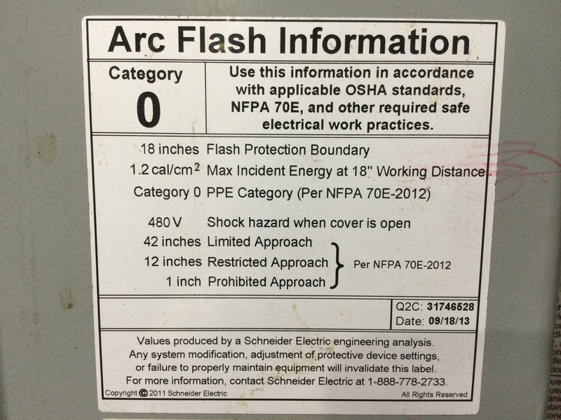 Square D/Schneider Electric ISCDM32470197001 480V 3 Phase 240 Input 65KA 92" x 56" x 29"