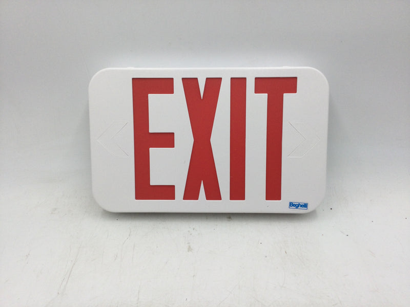 Beghelli PAC0433B2RW LED Exit Sign Light Battery Backup 120/277 VAC Double Face