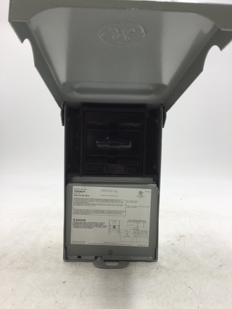 GE General Electric TF60RCP Fuse Metallic AC Disconnect 60 Amp 240-Volt Switch Box Power Enclosure