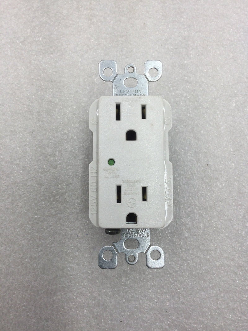 Leviton 5280-W Surge Protector Duplex Receptacle 15 Amp 125 VAC White