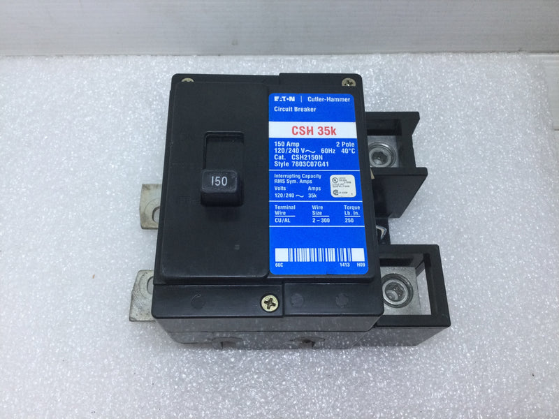 Eaton Cutler Hammer CSH2150N 2 Pole 150 Amp Circuit Breaker