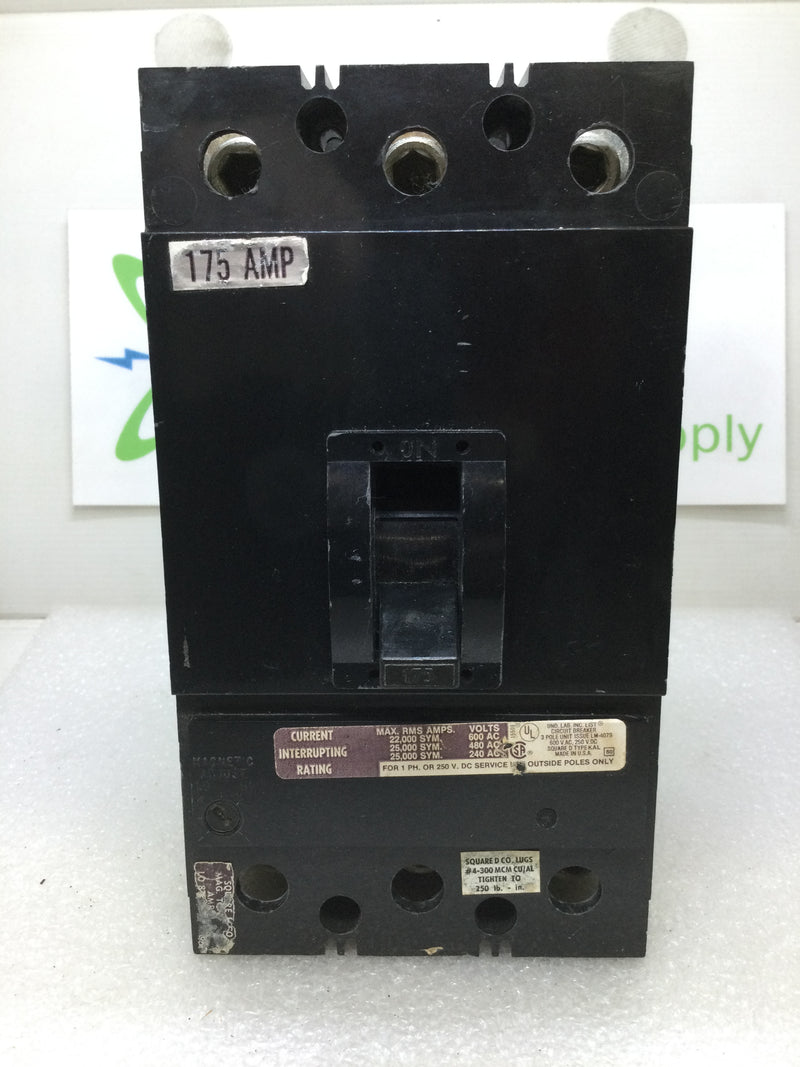 Square D KAL36175 3 Pole 175 Amp 600V I Line Circuit Breaker