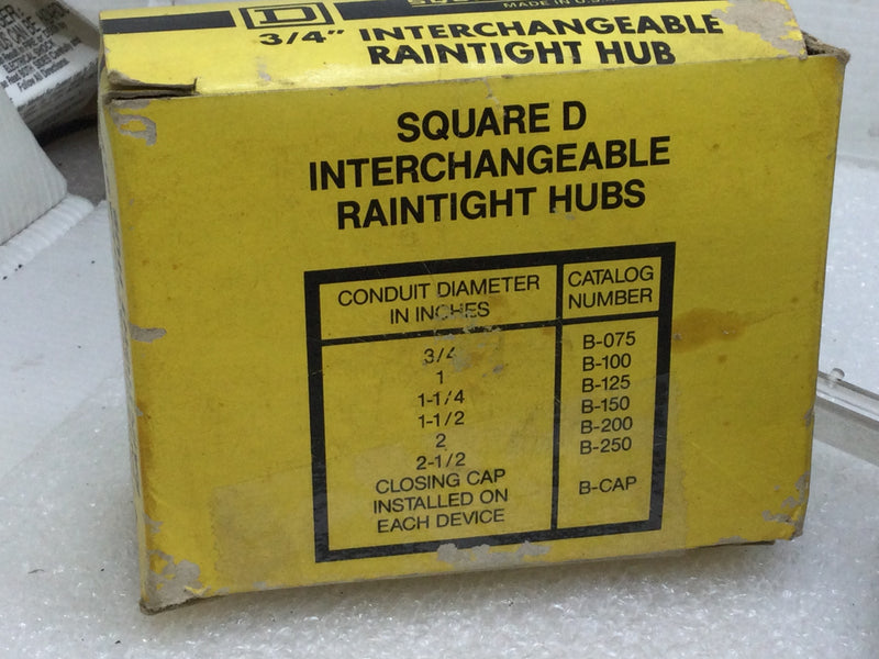 Square D B-075 .75" Interchangeable Raintight Hub