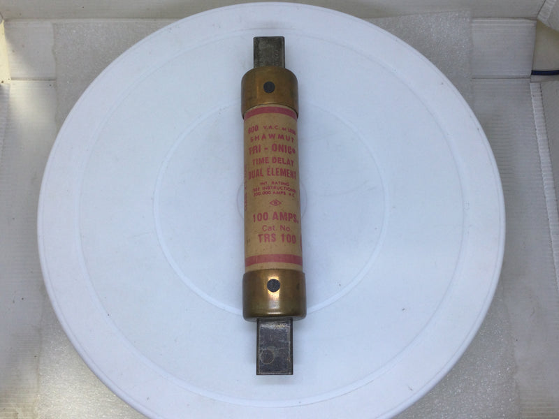 Shawmut TRS100 100 Amp 600VAC or Less Tri-Onic Dual Element Time Delay Class Rk5 Fuse