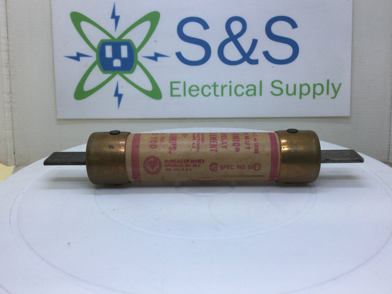 Shawmut TRS100 100 Amp 600VAC or Less Tri-Onic Dual Element Time Delay Class Rk5 Fuse