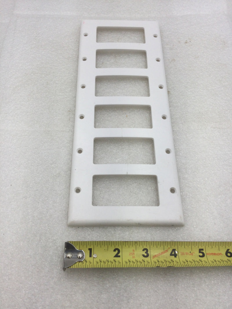 Six Gang Decora Lexan Unbreakable Wall Plate Cover in White