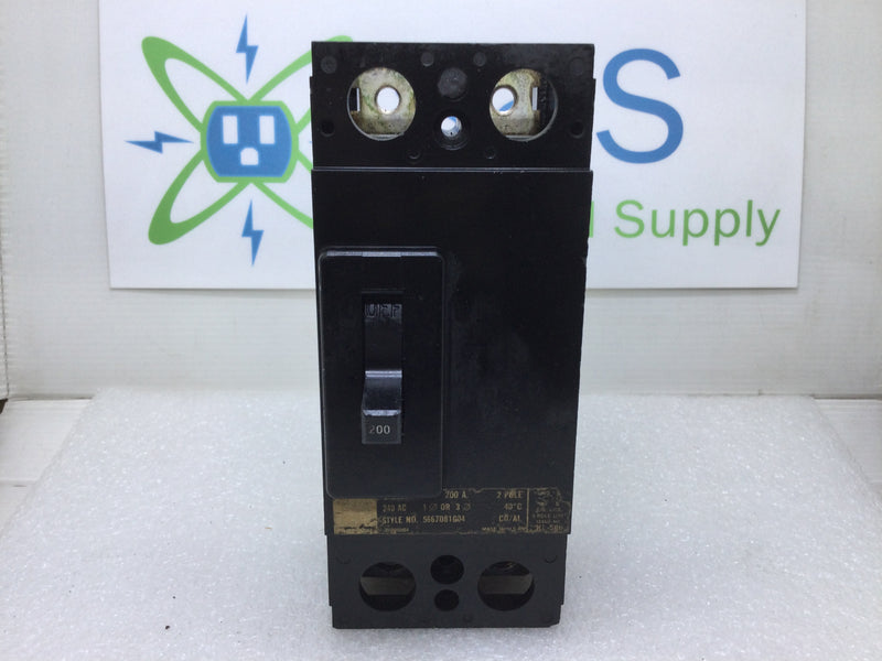 Cutler Hammer CA2200Y 2 Pole 200 Amp 240V CIrcuit Breaker