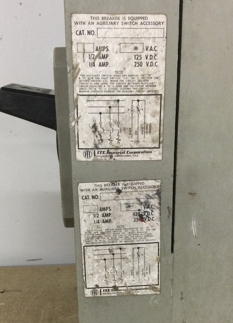 ITE/Gould HR3-F200 2000 Amp Circuit Breaker 600 VAVC w/2000 Amp Trip Unit 9" X 16"