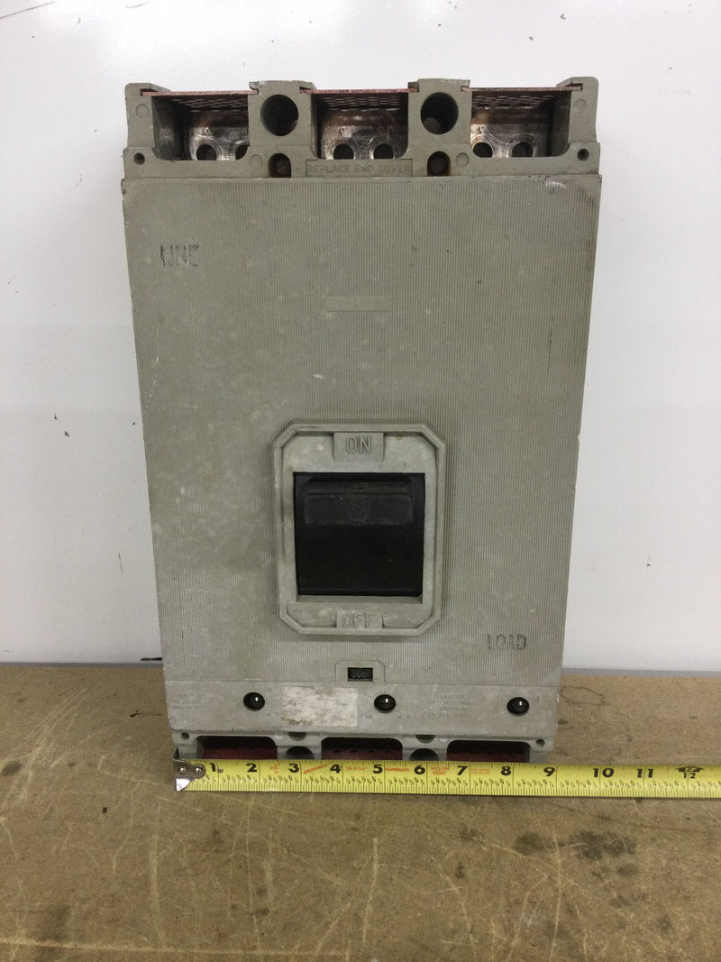 ITE/Gould HR3-F200 2000 Amp Circuit Breaker 600 VAVC w/2000 Amp Trip Unit 9" X 16"