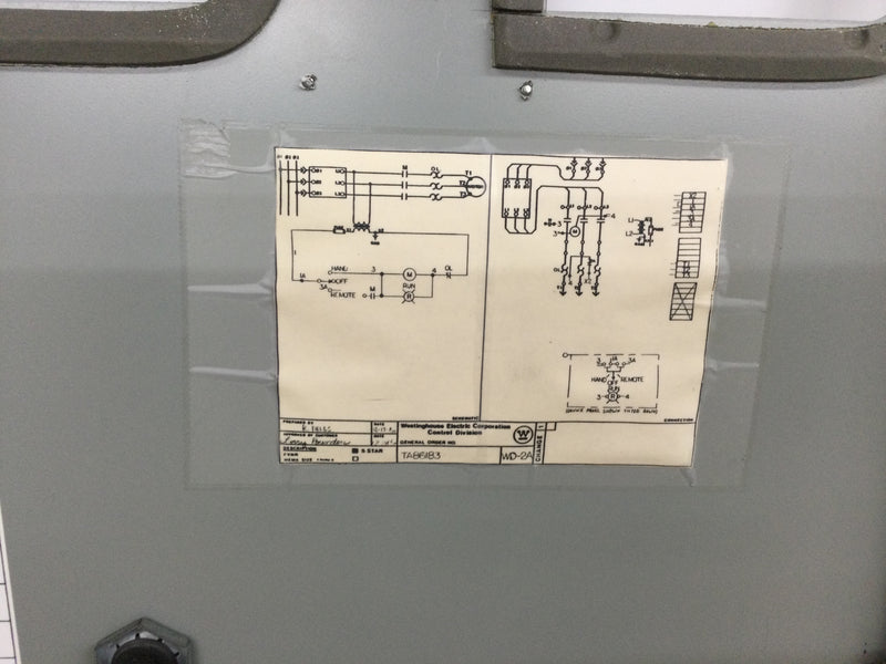 Westinghouse Door Only for TA86183-5 MCC Bucket Size 14" X 17"