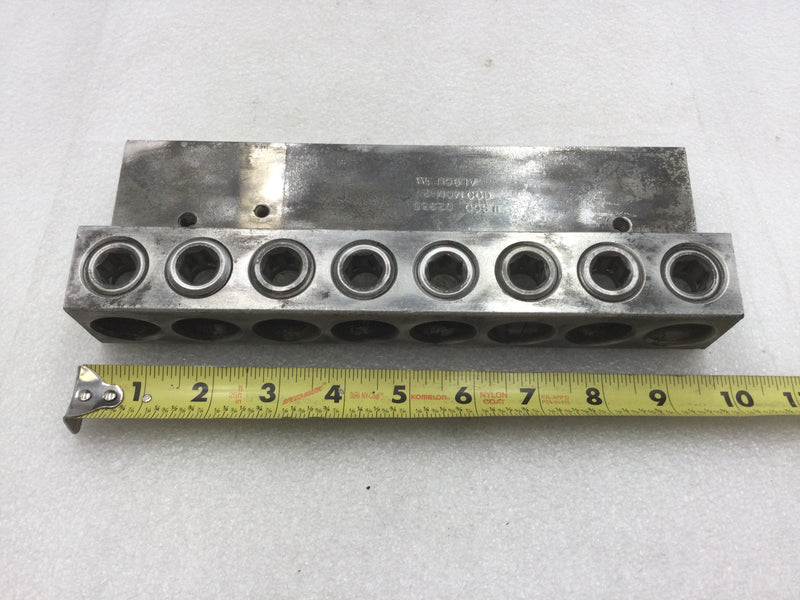 Ilsco D2935 8 Position Mechanical Terminal Bar for 2 AWG to 600 MCM Wire/Cable