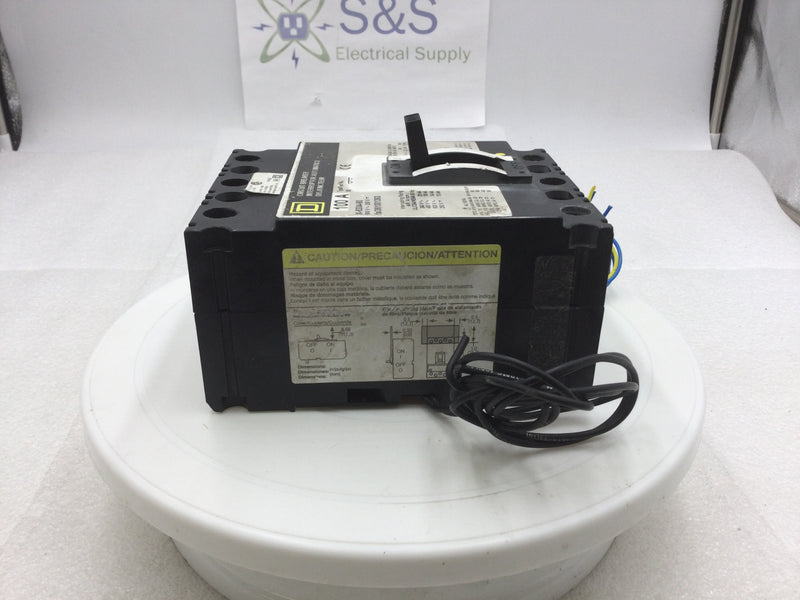 Square D FAL361001393 100 Amp 3 Pole 600V Molded Case Circuit Breaker w/ Shunt Trip