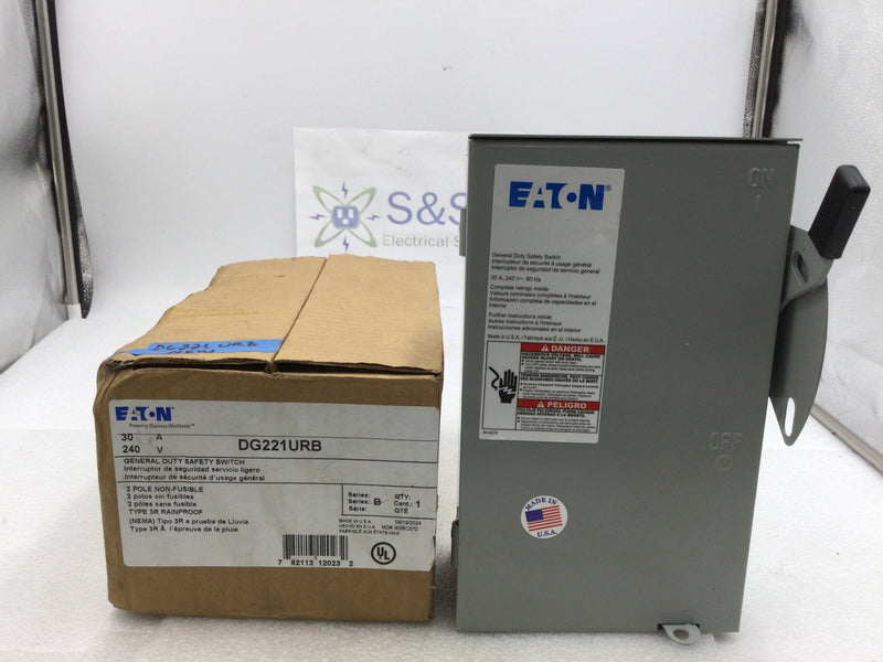 Eaton DG221URB 30 Amp 240V 2 Pole Non-Fusible Nema 3R Disconnect