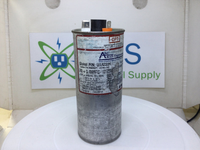 Amrad USA2221 70.0+5.0MFD +10%/-5% 370/440VAC 50/60Hz 70c/-40c w/ CPT