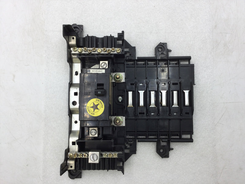 Square D QO112M100 60 Amp 6 Space/12 Circuit Main Breaker Load Center w/Breaker Guts Only 10.5" X 8.5"