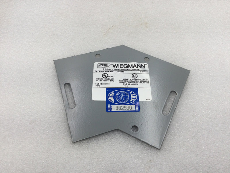 Hubbell/Wiegmann L040445G 45 Degree Elbow for 4"X4" Lay-In Duct Raceway in Gray