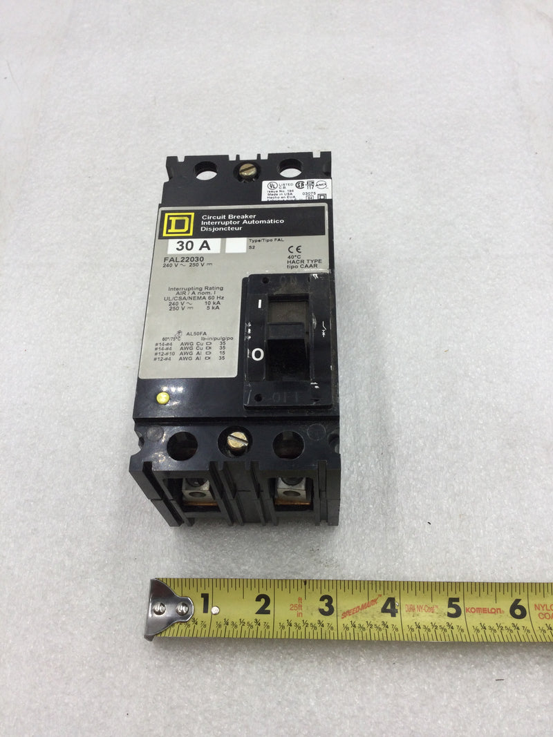 Square D FAL22030 30 Amp 2 Pole 240 VAC Circuit Breaker