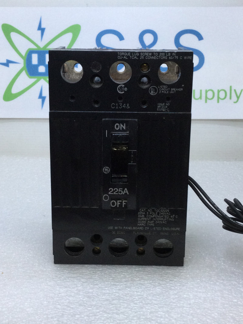 General Electric GE TQD32225 225 Amp 3 Pole 240v Circuit Breaker