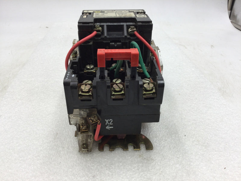 Square D 8536SC03A Contactor 600V Max Series A 3-Pole Electrical Interlock Size 1