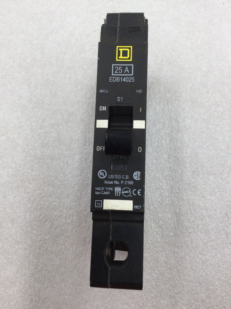 Square D EDB14025 25 Amp 1 Pole 480 VAC Bolt On Style Circuit Breaker