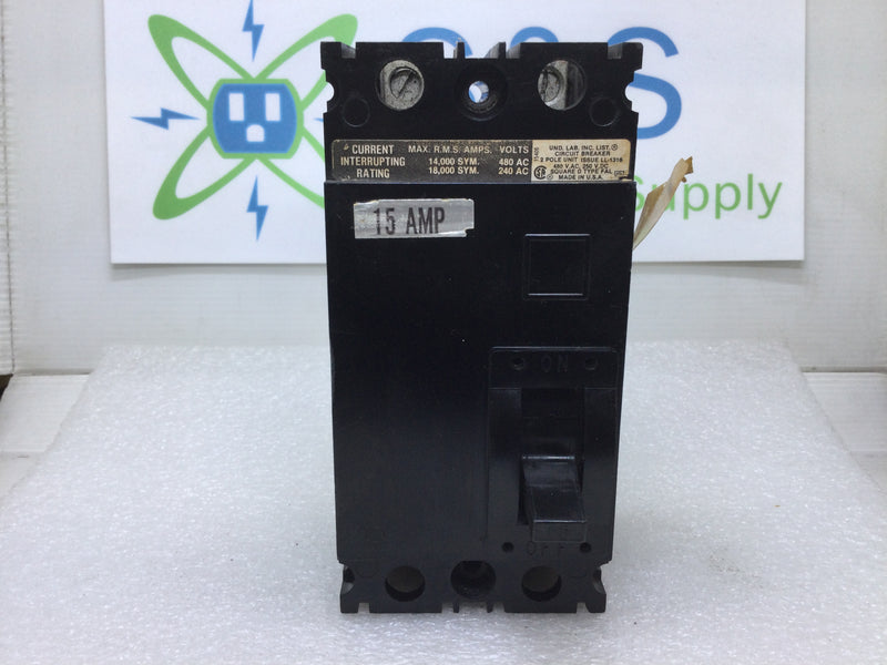 Square D FAL24015 15 Amp 2 Pole 240/480V Molded Case Circuit Breaker