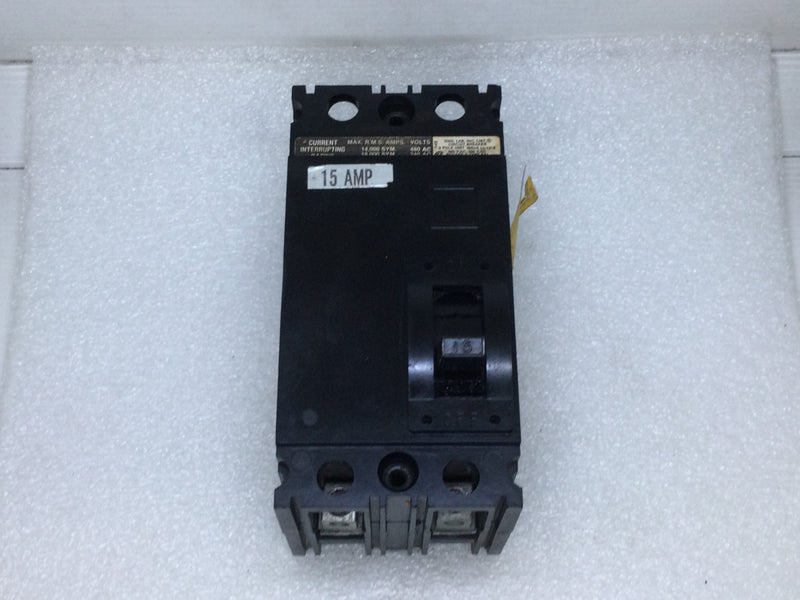 Square D FAL24015 15 Amp 2 Pole 240/480V Molded Case Circuit Breaker