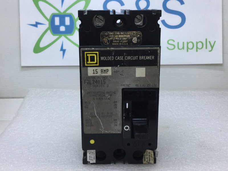 Square D FAL24015 15 Amp 2 Pole 240/480V Molded Case Circuit Breaker