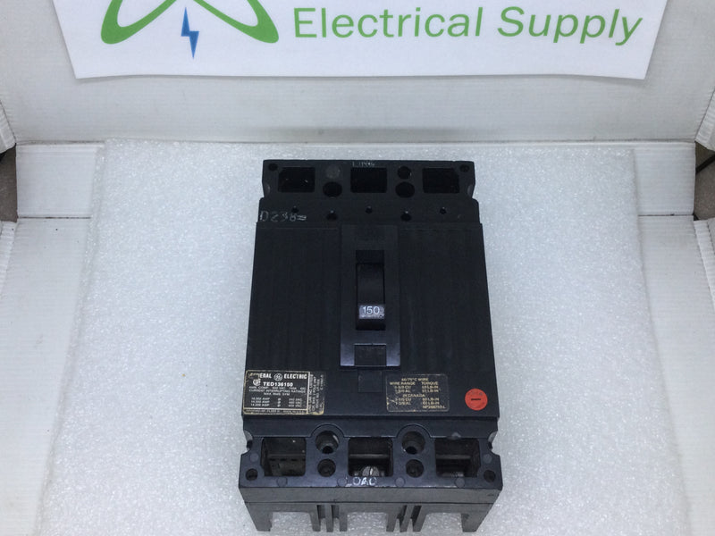 GE General Electric TED134150 150 Amp 3 Pole 480Vac Circuit Breaker