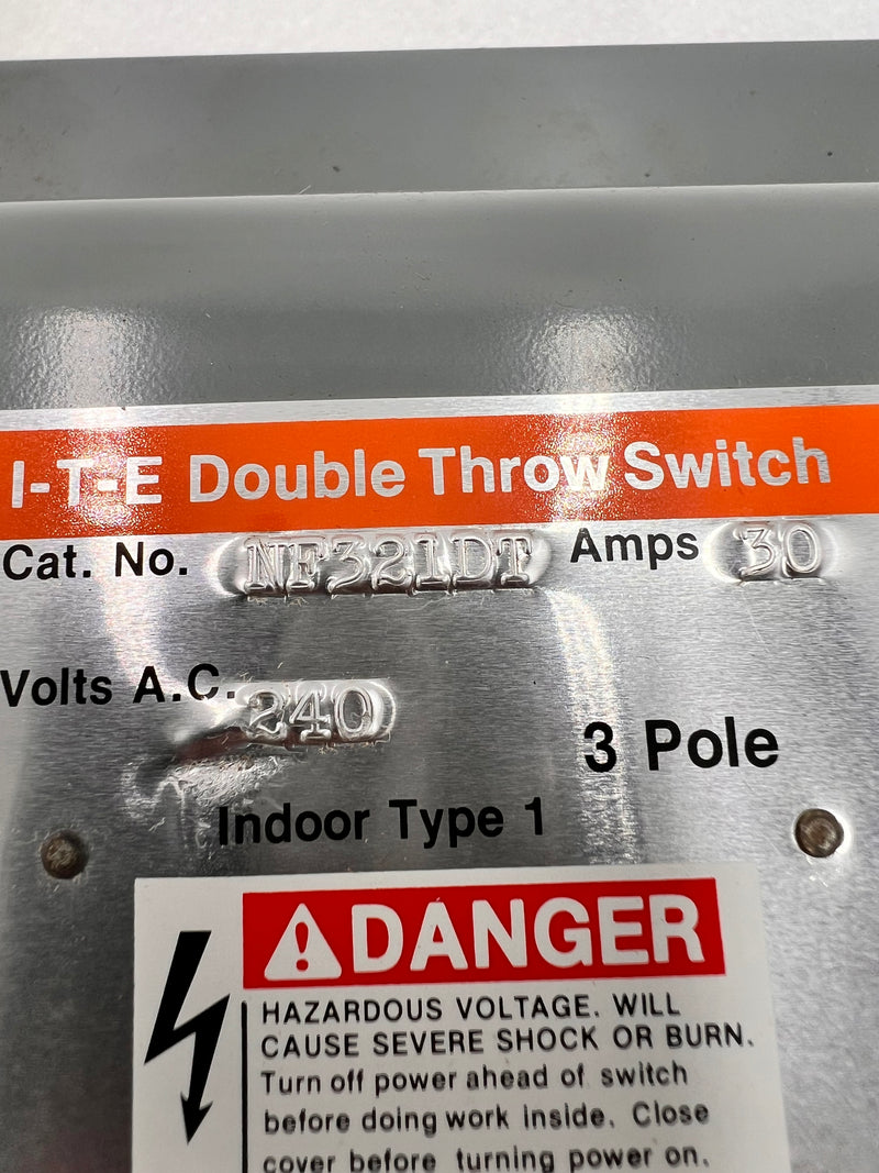 ITE NF321DT 30 Amp 2 Pole 240V Type 1 double Throw Enclosed Switch