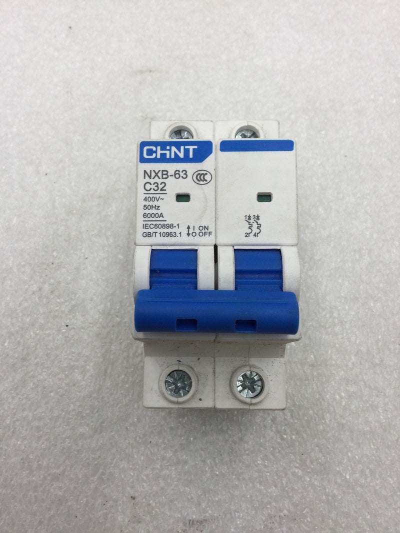 Chint Electric NXB-63 C32 Miniature Circuit Breaker 400 VAC 50 Hz 6000 Amp