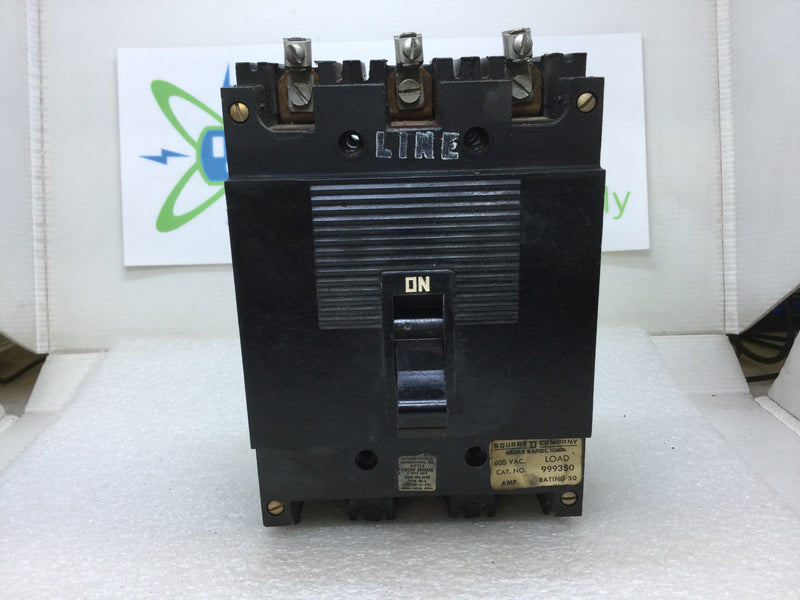 Square D 999350 3 Pole 50 Amp 480/600 VAC Type ML-1 Circuit Breaker