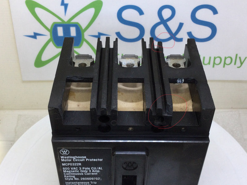 Westinghouse MCP0322R 3 Amp 3 Pole 600V Circuit Breaker