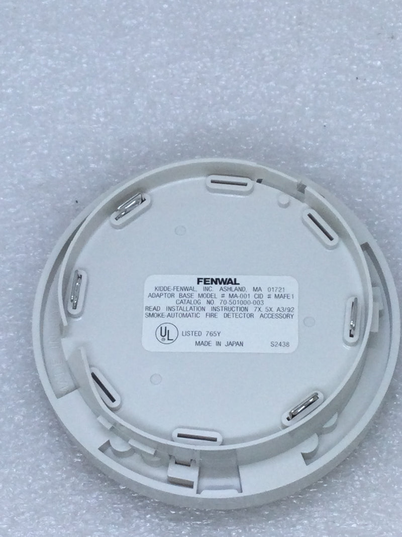 Fenwal MA-001 Adapter Base for Older Style Smoke Detector Bases and Heads