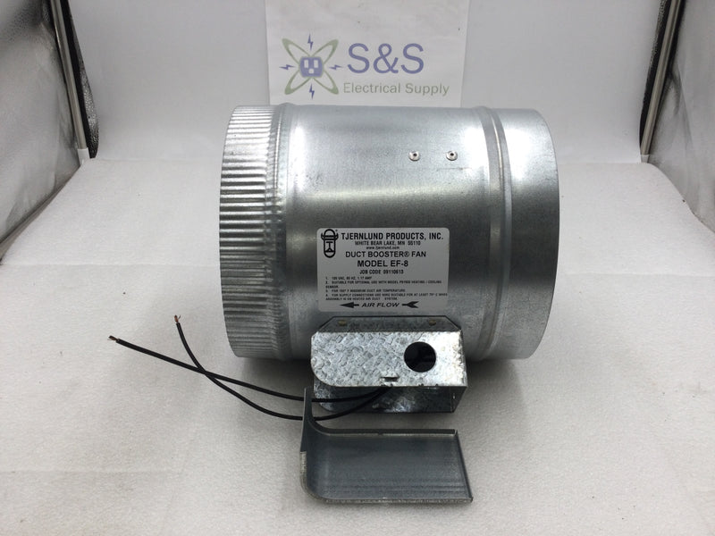 TJERNLUND Products EF-8 Duct Booster Fan 325 CFM 8" Duct Air Flow 120 VAC