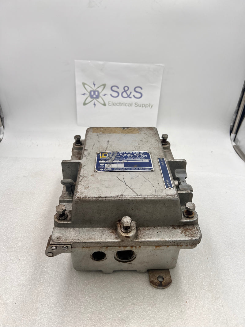 Square D Explosion Proof Enclosure 81042-18-01 With Square D 8536SBO2A Contactor 600V Max Series A 3-Phase Size 0