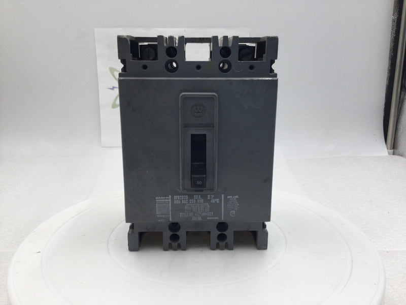 Westinghouse HFB2030 30 Amp 2 Pole 600V Circuit Breaker