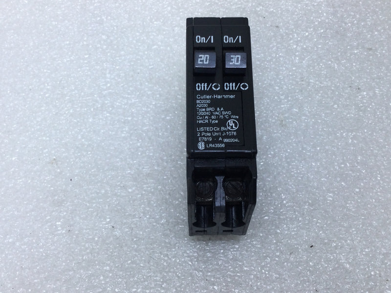 Eaton BD2030/A2030 Type BRD & A 120/240V Circuit Breaker